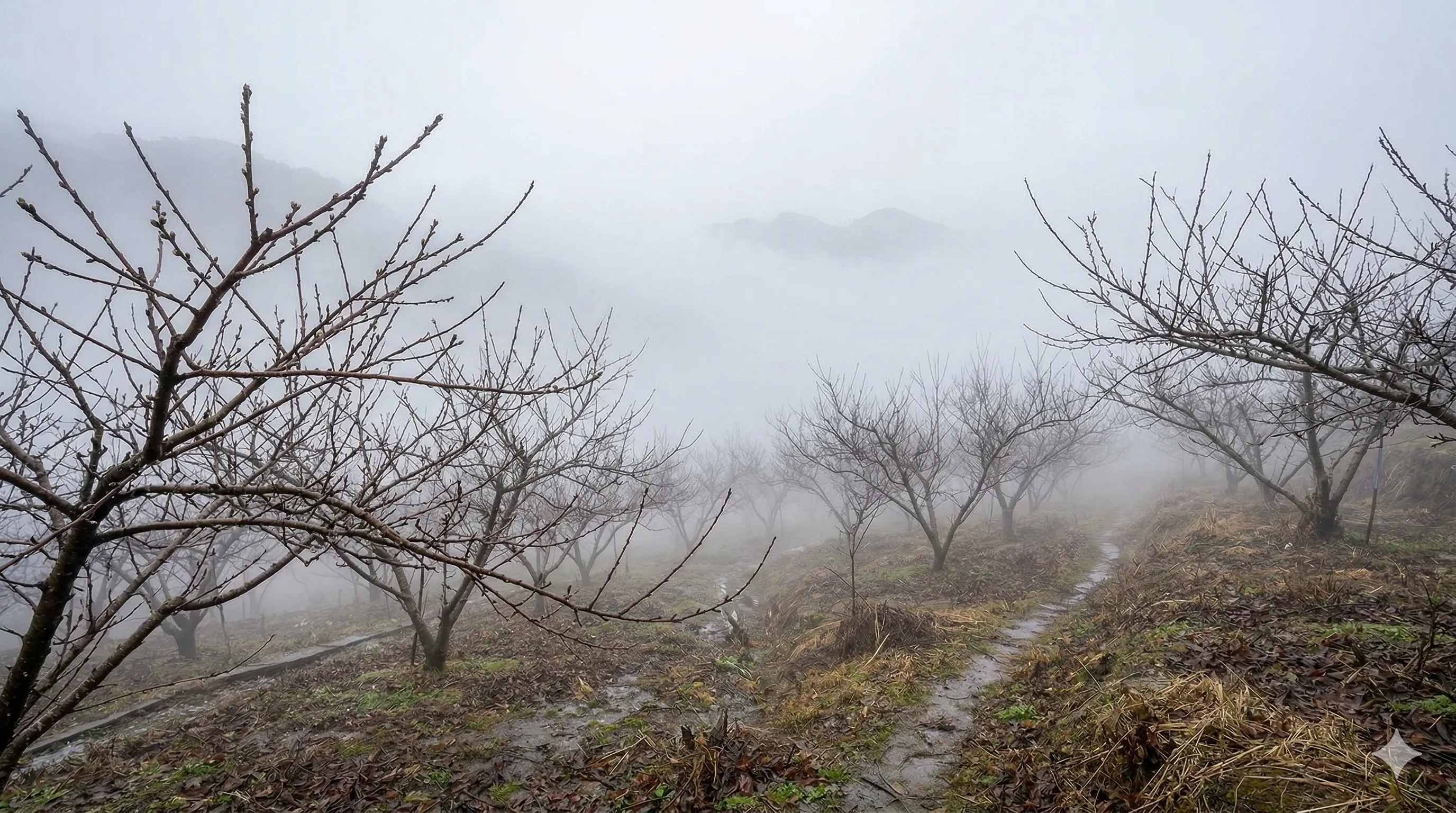 〈除夕，我穿著雨衣去果園走了一圈〉