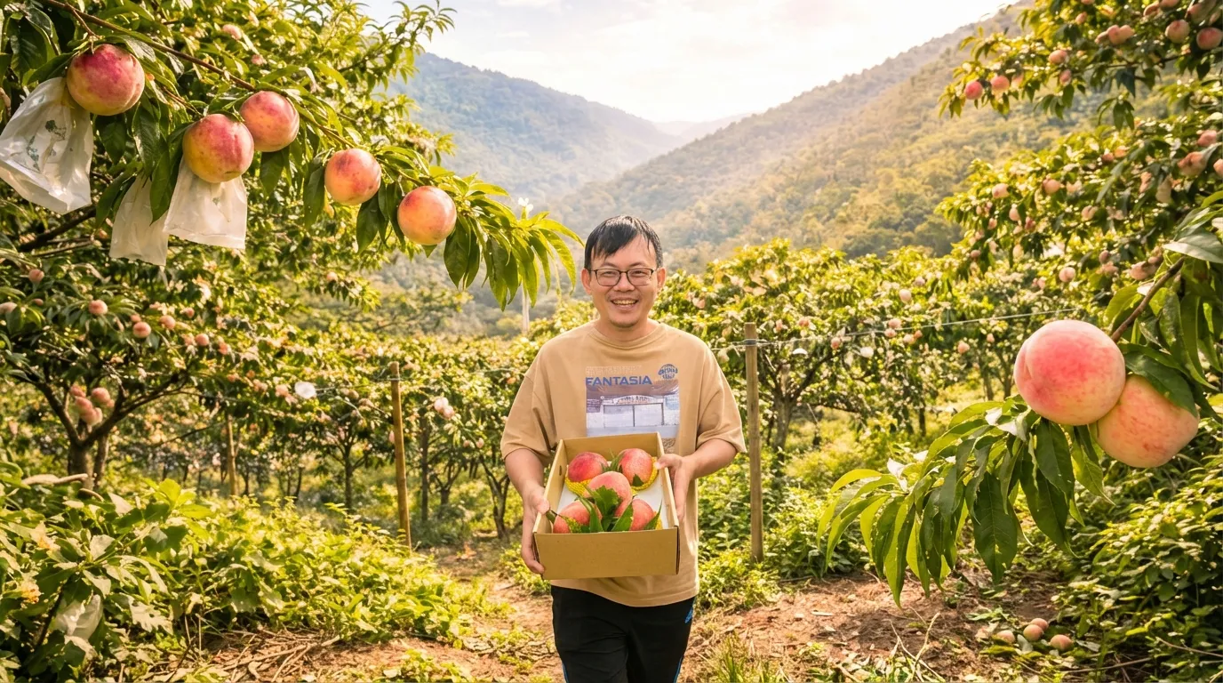 拉拉山水蜜桃達人農場與阿義老闆