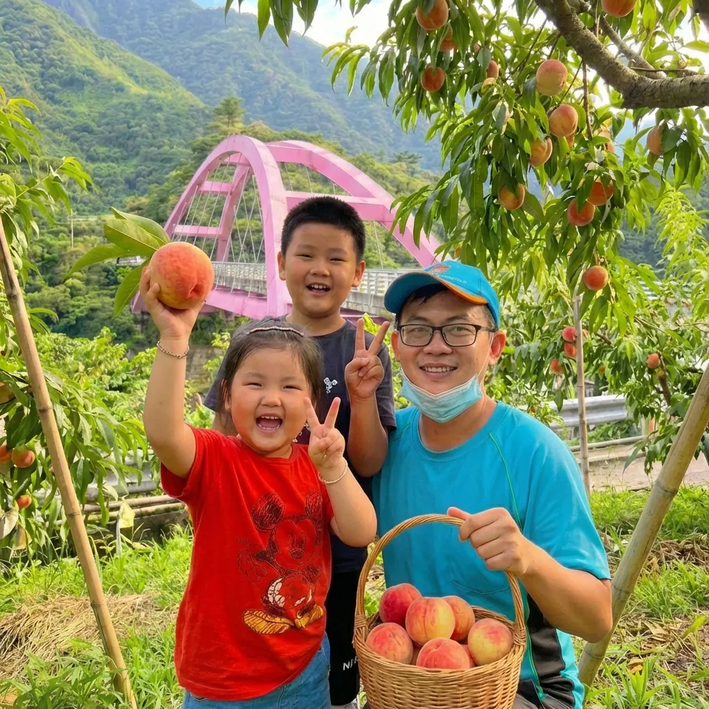 拉拉山水蜜桃達人農場採果體驗實景